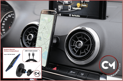 2013-2020 A3/S3/RS3 8V Bracket + Swivel MagSafe Wireless Charging Holder
