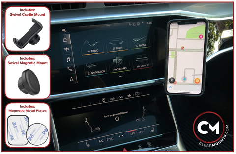 2018 - present A7/S7/RS7 Adhesive Mount + Swivel Magnetic & Cradle Holder