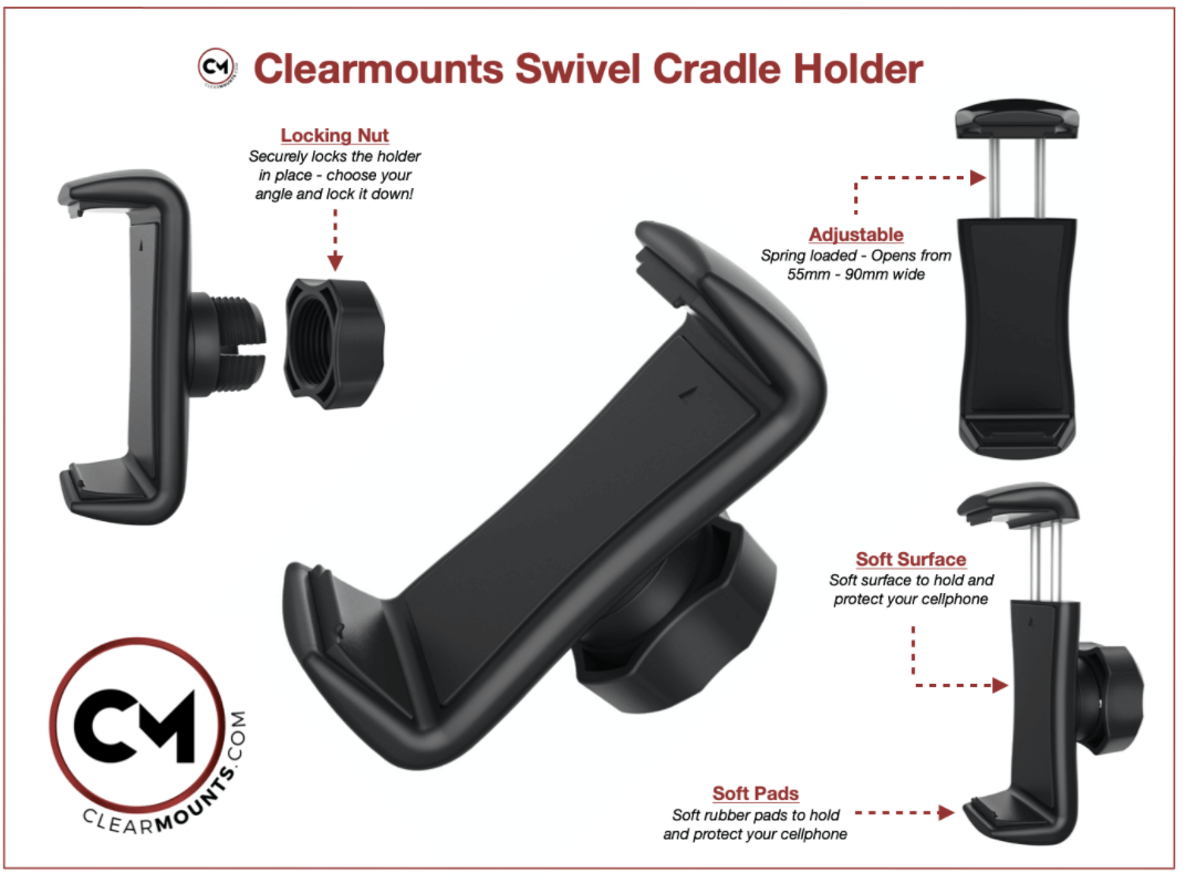 Universal Vent Mount + Swivel Magnetic + Cradle Holder